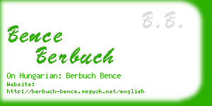 bence berbuch business card